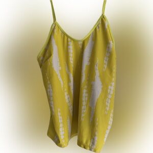 Yellow and White Tankini Swimsuit Top